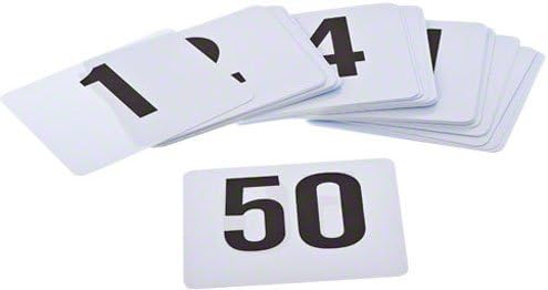 ROY TN 1 100 -Royal Industries Number 1-100 Plastic Number Card Set, Plastic, 4'' by 4'', White Base with Black Numbers