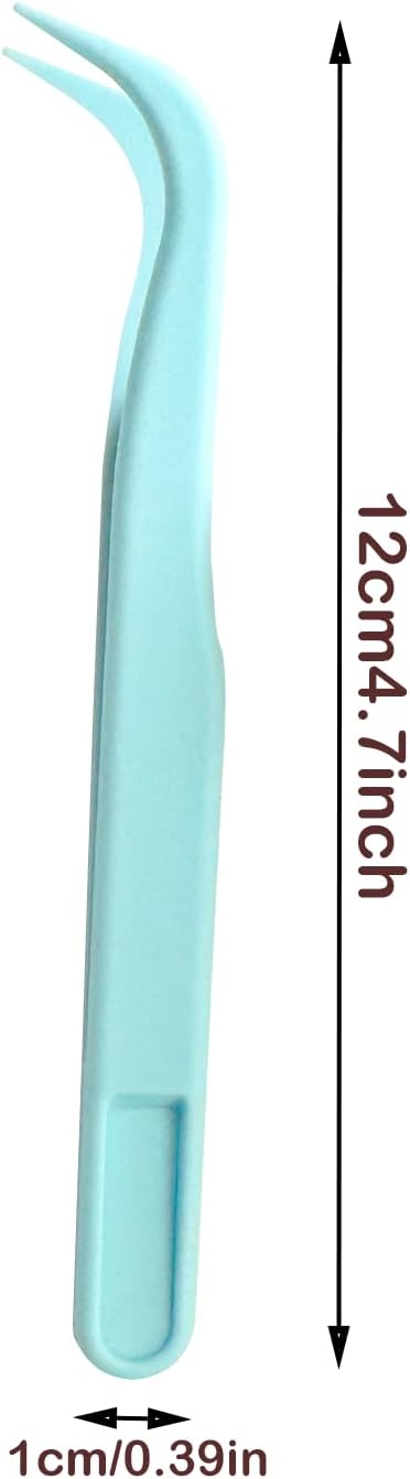 15 Pieces Plastic Tweezers for Kids, Craft Tweezers, Suitable for DIY Production of Jewelry Beads, Animal Feeding, Decorate Various Cakes(5 Colors) 