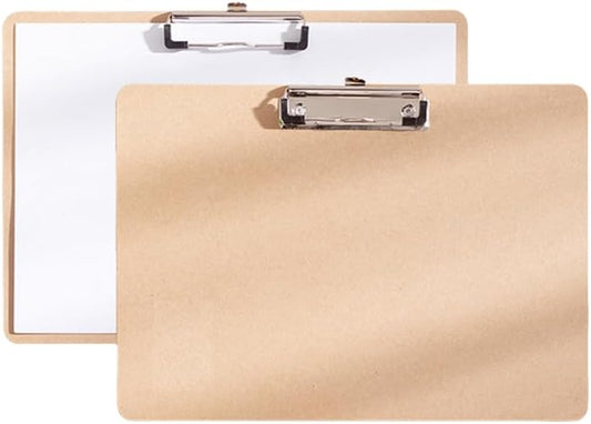 2 Pcs Clipboards with Low Profile Clip,Wood Clipboards Bulk,Office Clipboard Hardboard Drawing Clipboard,Back to School Teacher Classroom Supplies, School Supplies for College Students (Horizontal-A4)