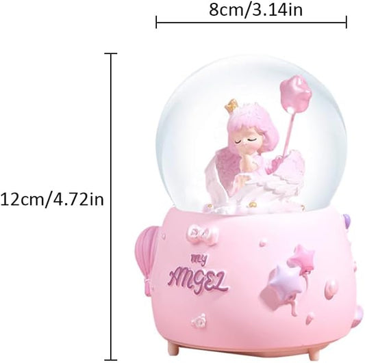 Angel Snow Globe, 80mm Musical Snow Globe with Color Changing LED Lights, Perfect Birthday for Daughter Wife Girlfriend Girls (Purple)