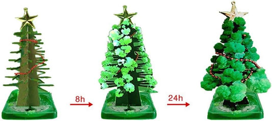 3 in 1 Mini Christmas Tree Magic Growing, Paper Tree Colorful DIY Crystal Growing Kit/Ornaments Decoration Toy Novelty Xmas Gift Boys Girls Science Kits & Toys Learning Guide (G)