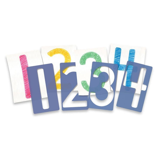 Roylco Number Stencil Tracers – 10 Plastic Number Stencils 0–9 for Math, Classroom Posters, Bulletin Boards, Tracing, Crafts & Early Learning