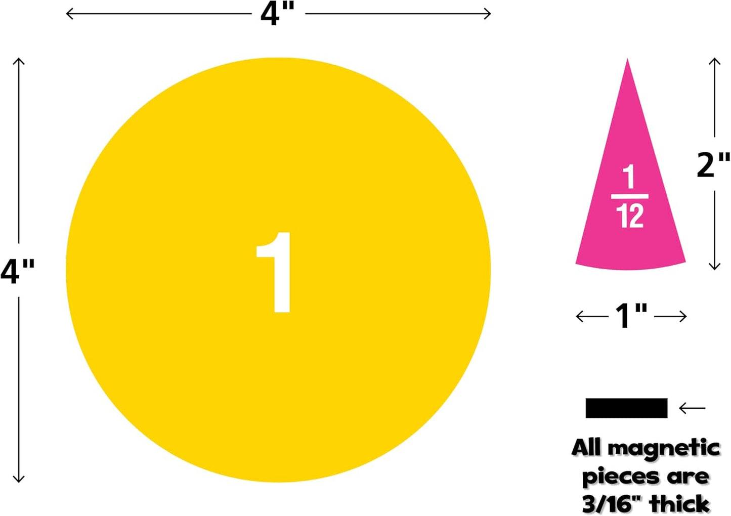 Teacher Created Resources Fraction Circles Magnetic Accents (77244)