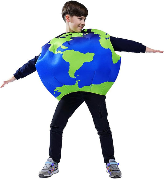 PGOND Earth Globe Costume, Kids Planet Dress Up Outfit, Blue and Green