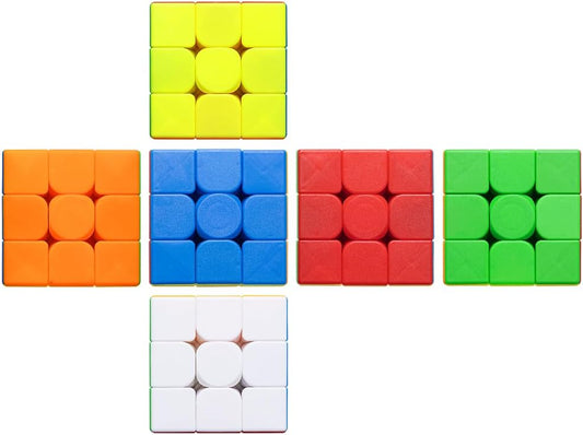 12 Pack 3x3 Speed Cube Set, Stickerless Magic Cube Bulk for Kids Party Favors, Classroom Rewards & School Prizes, Sensory Stress Relief Fidget Toys