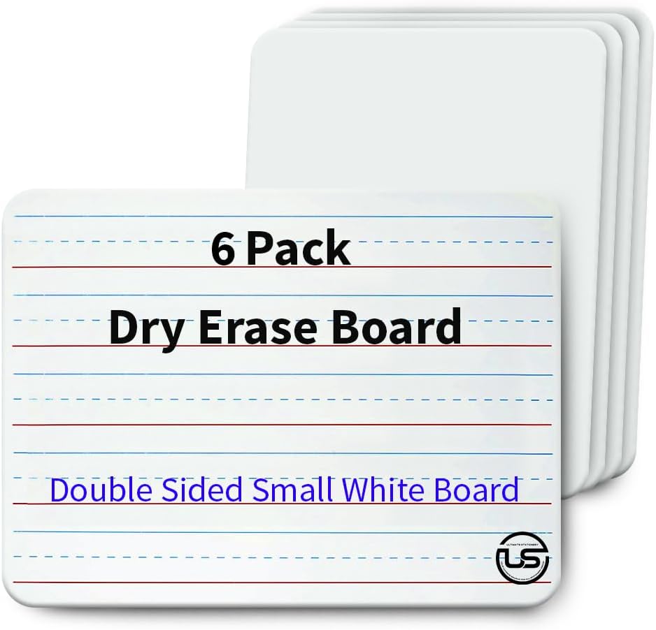 Small White Board 9X12, Small Dry Erase Board 2 Pack Whiteboard Dry Erase Double Sided with Lines Mini Whiteboard, Lapboard Ideal for Homeschool, Office, Classroom White Boards for Kids