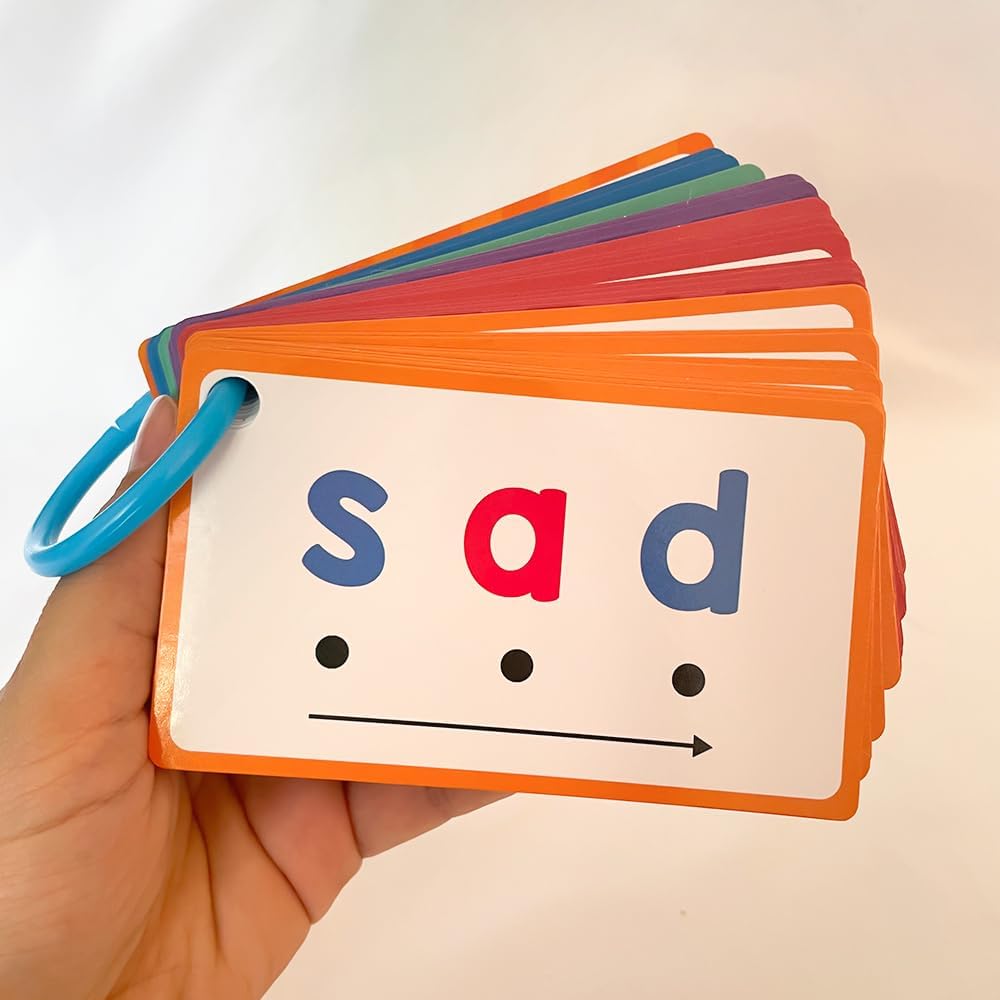Lachilly Montessori CVC Words Writing Cards, Phonics Games Flash Card, Beginning Phonics Word Builders, Sorting Spelling Word Learning Aids, Speech Therapy Toys for Kids, 60 Cards