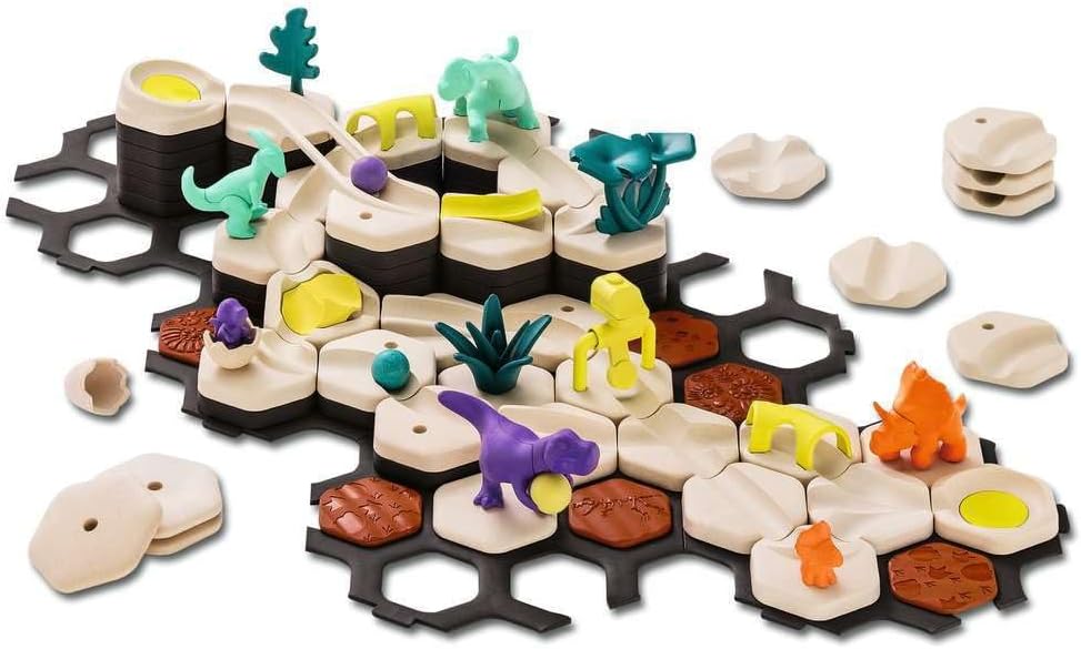Ravensburger GraviTrax Junior Starter Set L Dino 24586 - Expandable marble run for children, made of environmentally friendly materials with theme worlds, educational and construction toy from 3 years