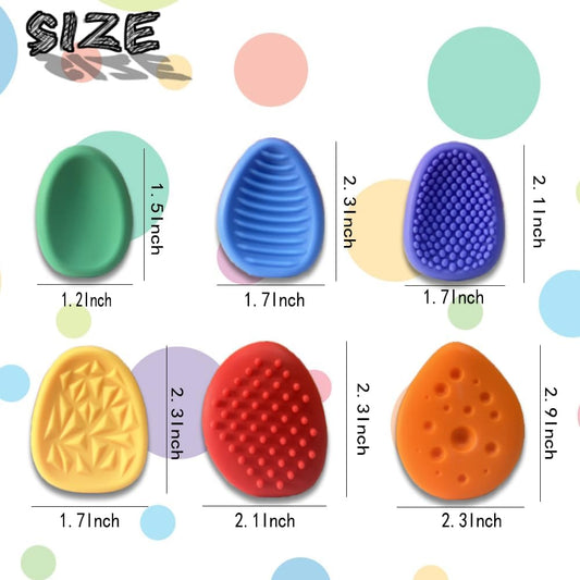 12PCS Random Color Fidget Toys Sensory Stone for Kids,Textured Soft Worry Stone for Autism Kids Calming - Fidget Stress Toys for Students Anxiety Relief - Small Prizes Fidget Toys
