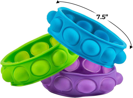 Lotsa Pops Popping Toy Colored Bracelets, 12 Pieces