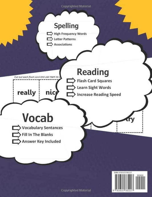 1st Grade Spelling: 52 Weeks of Spelling - Vocabulary Sentences (with Answer Key) – High Frequency Sight Words (Flash Cards Included) : Comprehensive ... Kindergarten - Grade 1 (K-1 Learning)