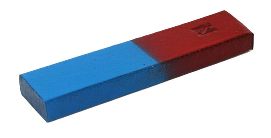 EISCO Bar Magnets, Set of 2 - Red & Blue, North/South Poles - Chrome Steel - Includes Keepers - Perfect for Physics Classrooms & Magnetism Experiments