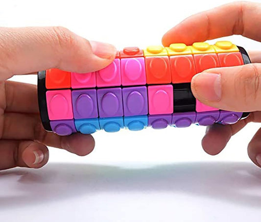 Magic 3D Puzzle Cube Rainbow Fidget Toys Cylinder Rotate Slide 7 Layers Educational Games for Kids Adults