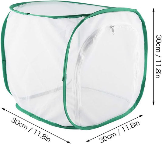 Foldable Butterfly Habitat, Butterfly Cage for Caterpillars, Create Farm, Enclosure for Breeding Soldier Fly, Dragonfly, or Housefly for Chicken and Reptile Feed (30 * 30 * 30cm)