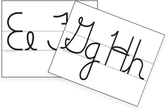 Learning Without Tears, Cursive Wall Cards, Age 7+, 2nd Grade+, Handwriting Without Tears, 8.5"x11" Cards, Large Font, High Visibility, Alphabet Model