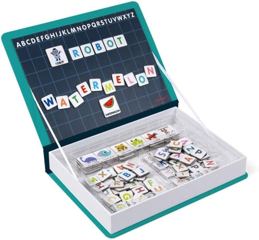 Juratoys Janod MagnetiBook 143 pc Magnetic Educational Alphabet Game - Ages 3+ - J02712