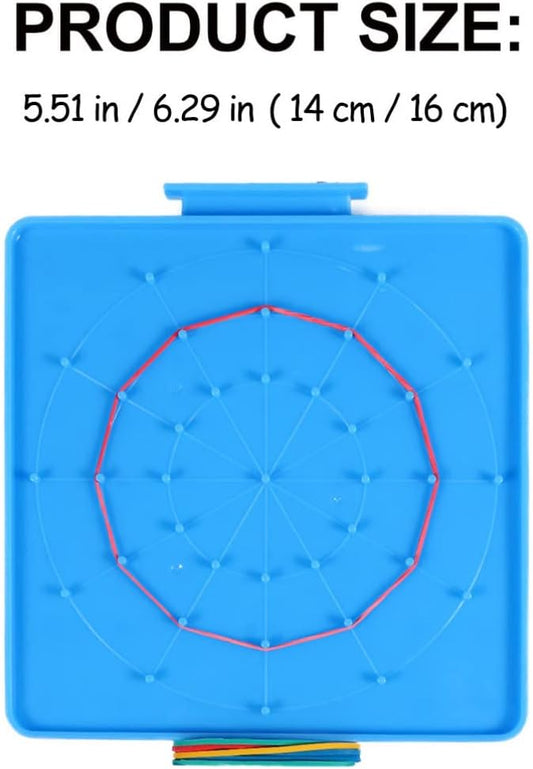 Kisangel 4pcs Nail Board Educational Pegboard, Double-Sided Geoboard Learning Tools for Elementary Math Classroom Use, 6.88X6.29 Inches