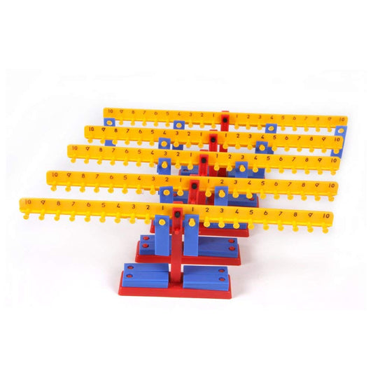 hand2mind Mini Student Number Balance Beam Classroom Kit, Student Math Balance, Balance Scale for Classroom, Math Manipulatives Middle School, Weighted Balance Scale for Kids Learning (Set of 15)
