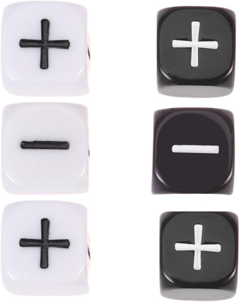 Toyvian Teacher Dice Set Math Operation Calculation Dice Minus Sign Plus Sign Dice Toys for Kids Classroom Teaching Supplies Bar Game Prop 6pcs
