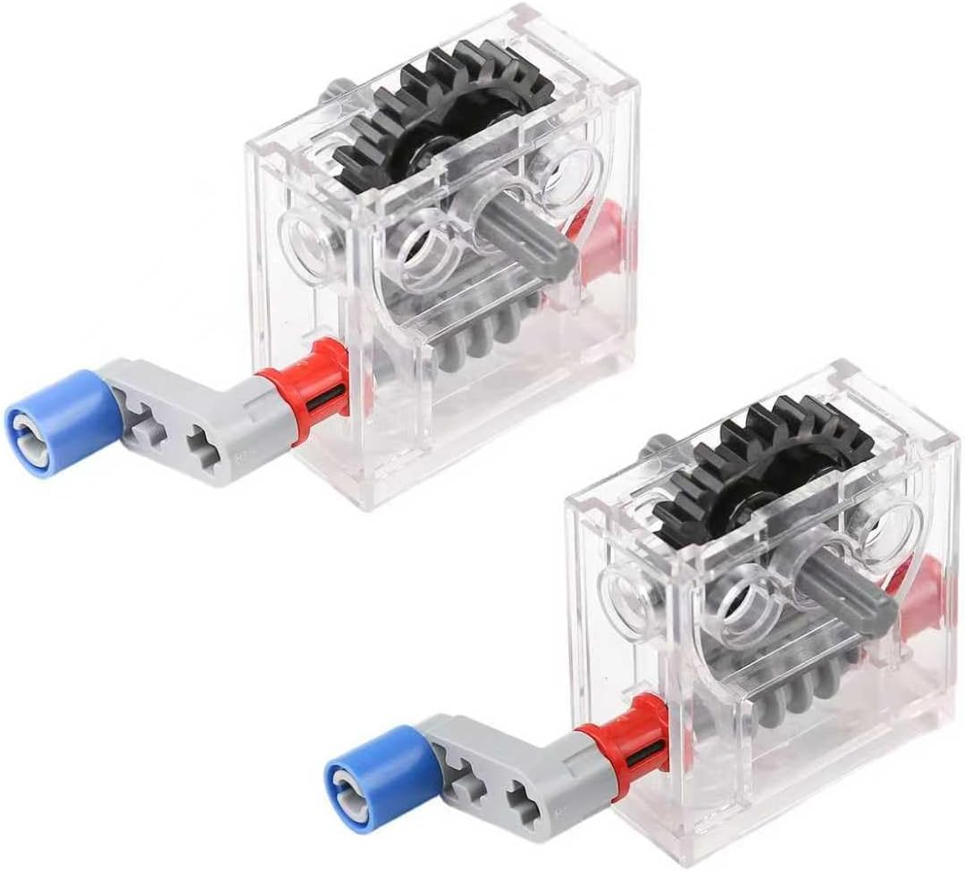 SEEMEY 5 Sets of Technical Parts Complete Gearbox Assembly Trans-Clear Wormbox Gear Motor Reducer Block Mindstorms Robotics ev3 NXT MOC Transparent Robotics Power Function Compatible with Part 6588