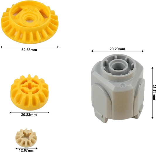 5Sets Differential Gear Set for Building Blocks Yellow and Gray Compatible with Standard Building Blocks Technical Modification Parts 65414 69761 69762 6589
