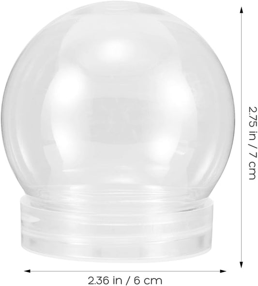 BESTOYARD 30 Pcs DIY Clear Plastic Water Globes, Shatterproof Snow Globes Jars for Summer Camp Crafts, Kids Pool Party Favors & Sensory Bottles, 2.75 Inch