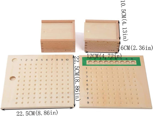 Kghios Montessori Multiplication and Division Board Montessori Math Toys Material for Toddlers Kids,Multiplication & Division Board