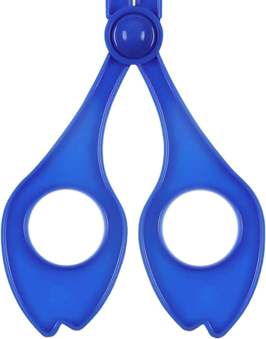 Jowxsx 2Pcs Blue Fine Motor Skill Tool, Hand-Eye Coordination Plastic Scissor Clamp Small Butterfly Clip, Scoopers for Teen Nature Exploration Observation for Sports and Outdoor Play