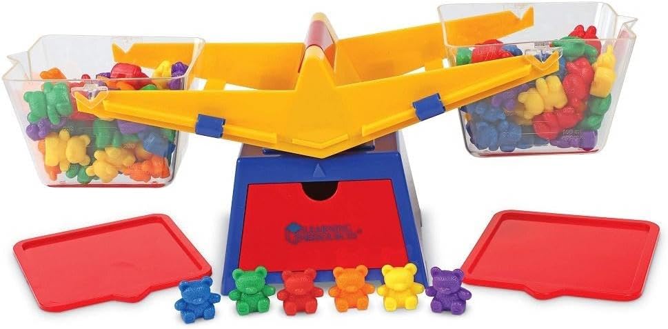 Learning Resources Baby Bear Balance Set - Counting Bears Math Manipulatives, Balance Scale for Kids and Math Centers, Preschool Classroom Balancing Toy, Weights and Counters, Teacher Must Haves