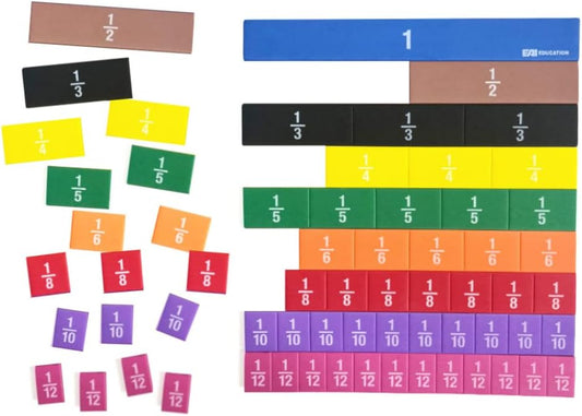 EAI Education QuietShape® Foam Fraction Tiles: Numbered - Set of 51