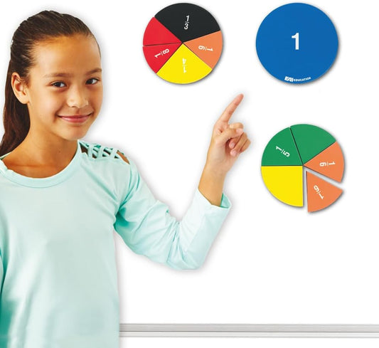 EAI Education Jumbo Magnetic Double-Sided Fraction Circles - Set of 51