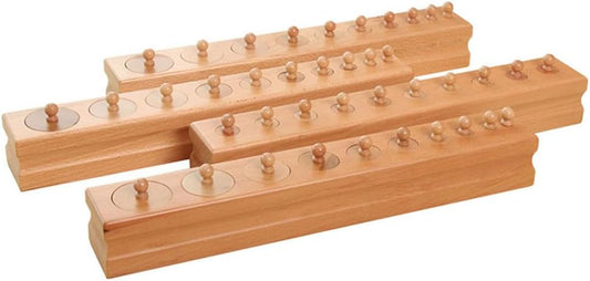 Montessori Large Socket Cylinders, Wooden Sensory Toy for Toddlers, Educational Gift