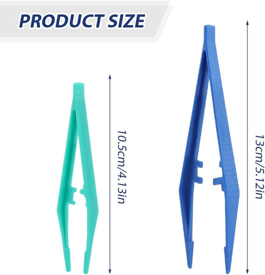 50pcs Plastic Tweezer Bead Tweezers for Kids Craft Forceps Tools for Handmade DIY Creative Beading Projects Jewelry Making Kids Home Classroom School Tools(size:50 PCS)
