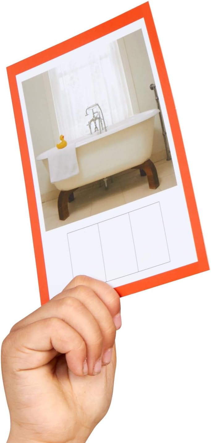 Really Good Stuff EZread CVC Make-A-Word Photo Card and Letter Tile Kit - 47 Cards, 73 Letter Tiles