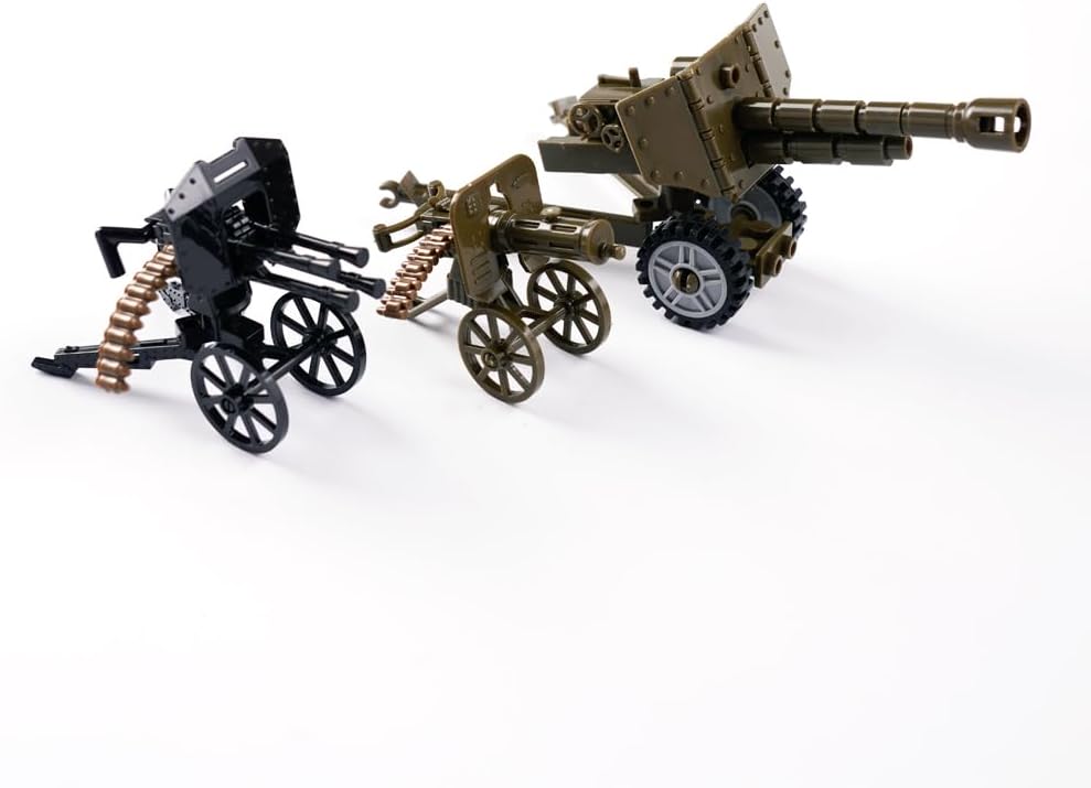 Military WW2 Accessories Weapons Pack - Army Builiding Block Sets, Military Soldier Figures Equipment Gear Pieces, Weapon Sentry Guard Tower Bricks Custom Scenes