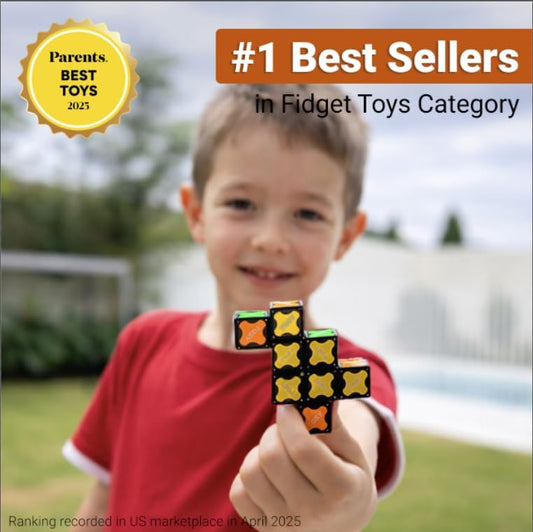 TOSY Magnet Cube 2x2 - 8 Blocks, 2in1 Toy: 2x2x2 Puzzle Cube and Customizable Infinity Cube, Easter Basket Stuffers Gifts for Kids/Grandkids, Glowing w/ UV Flashlight, STEM Toy, 2-Pack