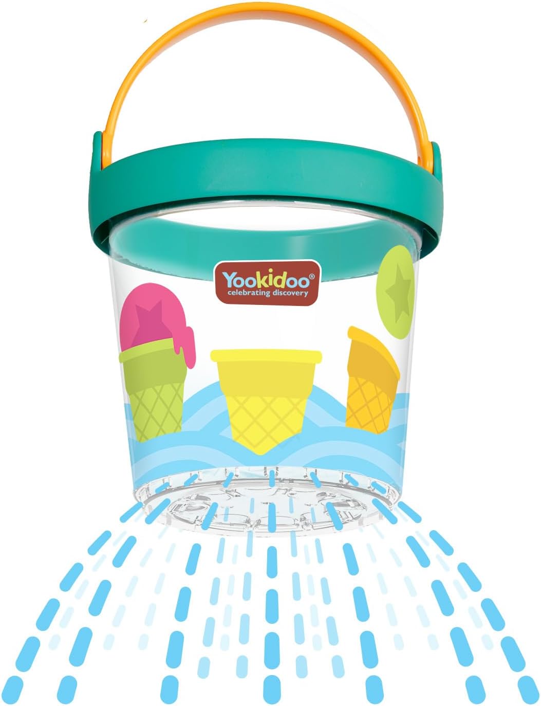 Yookidoo Ice Cream Bucket - Baby Bath Toys Scoop 'N' Splash Set with Floating Cups and Ice Cream Scooper - Water Toys for Toddlers Bathtime Fun