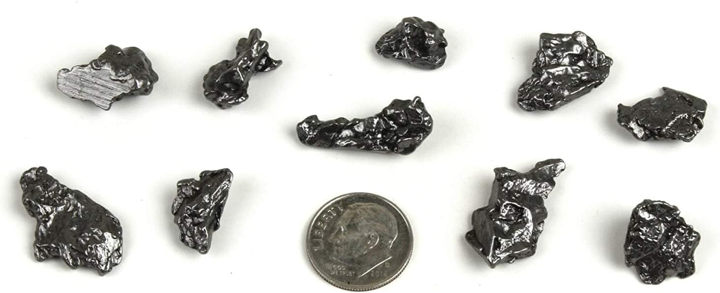 DANCING BEAR Meteorite from Space, 3 pcs Campo del Cielo from Argentina/Educational Card & Magnifying Box
