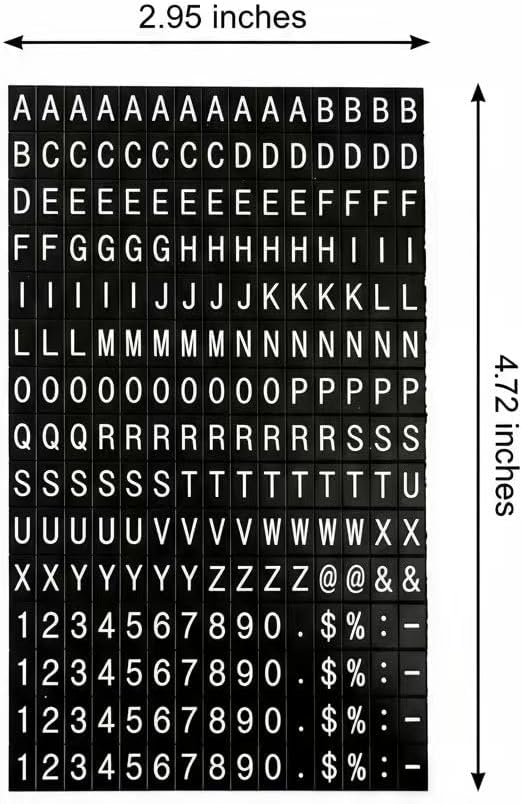 Magnetic Letter Refill Sheets for Price Display Sign, 2 Pack Mini Replacement Character Set, Numbers Letters Symbols for Menu Board, Café Bakery Counter Sign Accessories