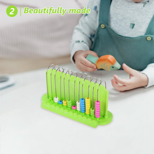 Toddmomy Kids 12 Rods Abacus for Math Learning Lightweight Portable Educational Bead Counting Tool Early Development Arithmetic Toy