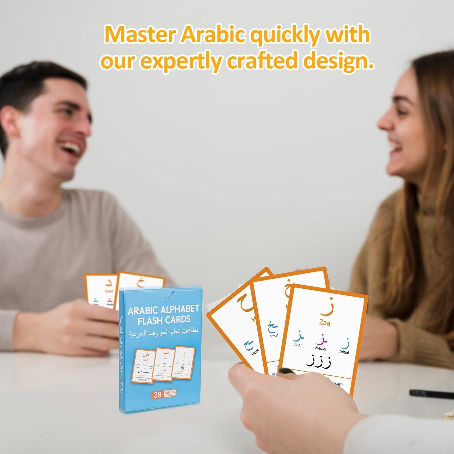 28pcs Arabic Alphabet Flashcards, Learn Arabic Alphabet for Beginner, Educational Language Learning Resource for Grade School, Classroom, Homeschool Supplies