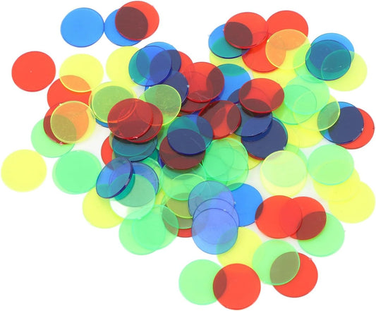 Translucent Game Tokens, 100 Pieces 15mm Round Counting Chips 4 Colors for Classroom Teachers Math Educators Board Game Players Poker Enthusiasts Hands-On Learning Activities