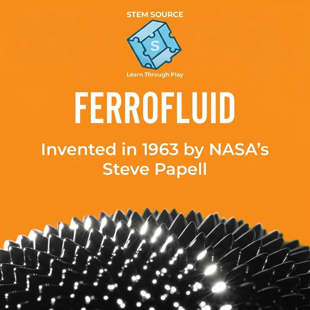 Ferrofluid Magnetic Display – Science Education Magnetism Kit – Interactive Liquid Metal Physics Demonstration – Executive Desk Décor with Neodymium Magnets – STEM Learning Tool