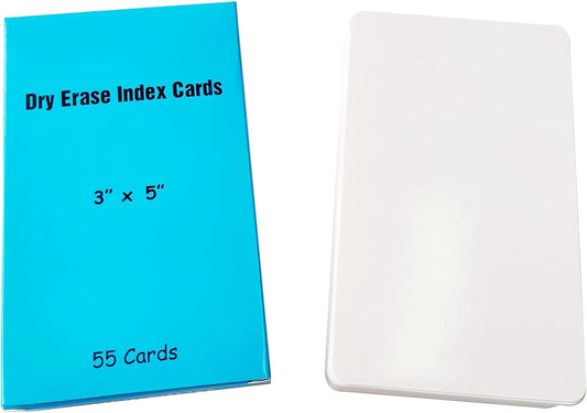 IMAGAME Dry Erase Index Cards, 3” x 5”, 55pcs Laminated Cards, Both Sides Blank, Reusable Dry Erase Note Cards for School, Office, Home, to Do Lists, Multipurpose Index Card Sheets