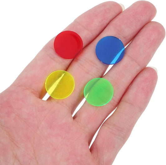 Totority 500Pcs Plastic Bingo Chips 0.59In Colored Markers for Bingo Game Classroom Counting Math Learning Party Games and Family Fun