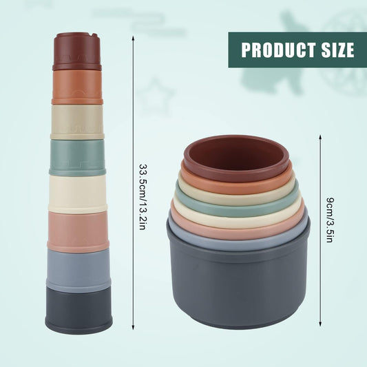 8pcs Rabbit Stacking Cups, Multicolored Stack Up Bunny Cups Reusable Bunny Toys for Rabbits Stacking Cups Food Dispenser for Rabbits