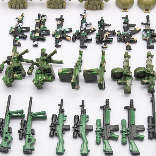 Modern Swat Team Building Block Toys, Army Equipment Gear Sets, Special Military Soldier Style Weapon Sets, Military Weapon Pack Accessories Kits Toys, Accessories Compatible with Major Mini figure
