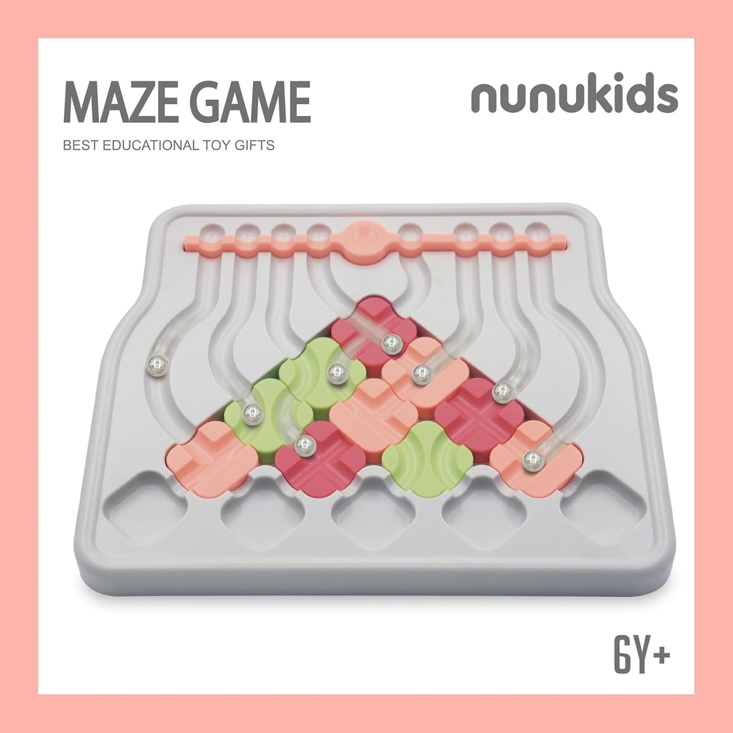 nunukids Marble Circuit Puzzle - Exciting Maze Game Toy for Kids, Fun Brain Teasers for Kids 6 Years and Above