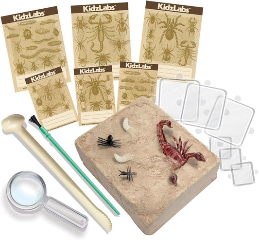 4M Creepy Crawly Digging Kit for Kids Ages 5-10 – Excavate 5 Realistic Insects & Spiders, Fossil Dig Set with Scorpion, Spider, Centipede, Glow-in-the-Dark Maggot, STEM Educational Science Toy