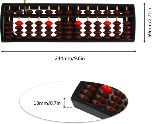 Larcele Bead Arithmetic Counting Abacus with Reset Button,13 Column SP-02 (Black 2)